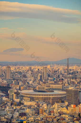 东京日本12月的新国家体育场<strong>奥运</strong>体育场东京日本从赢富数据日落