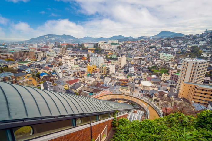 长崎城市市中心天际线城市景观九州日本从前图片