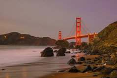 金门桥三旧金山加州日落