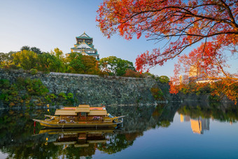 大阪城堡大阪日本秋天