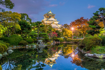 大阪城堡大阪日本秋天