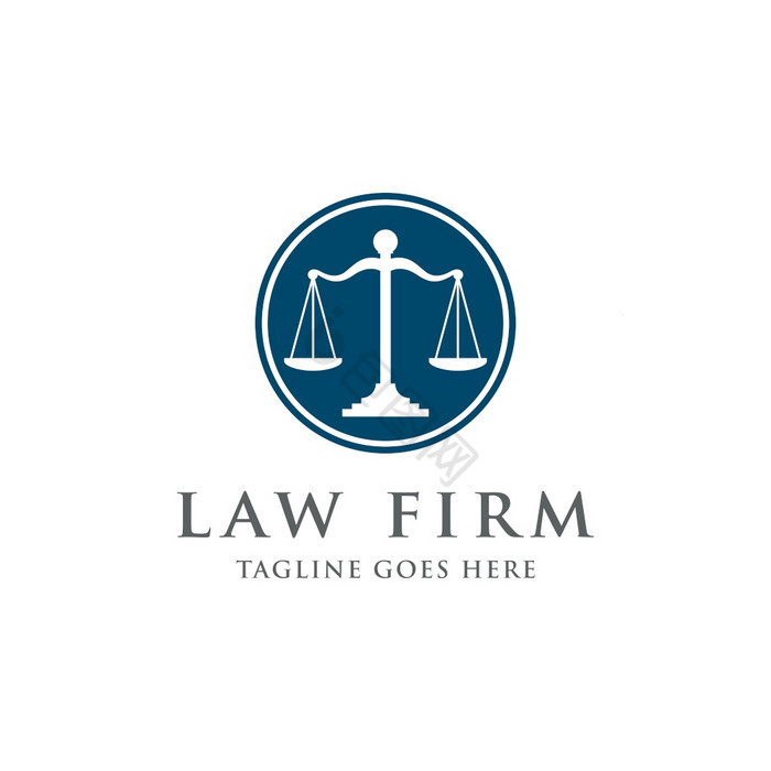 法律和律师标志向量模板规模和正义象征