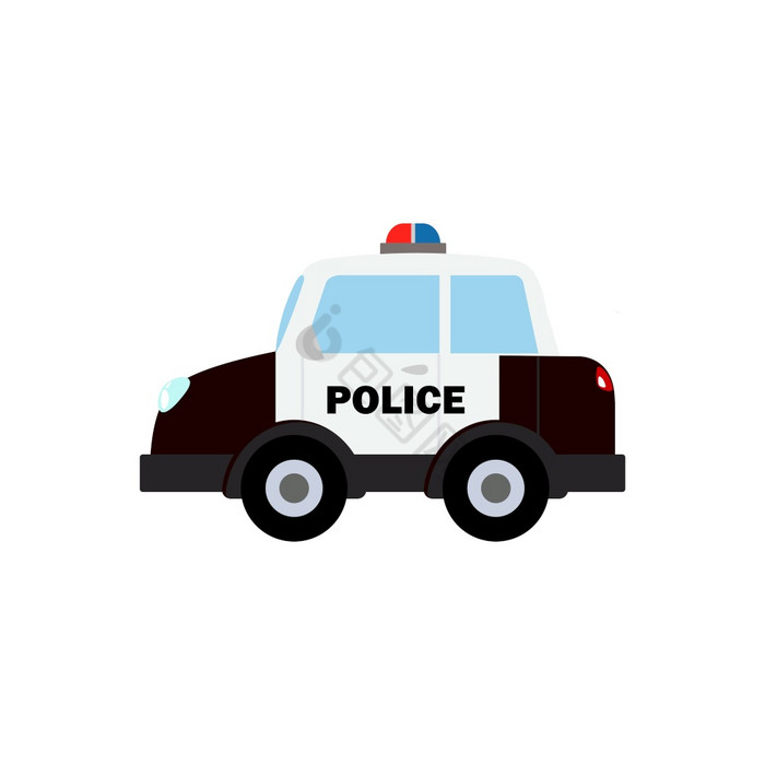 警察车警察车警察车图标警察巡逻车向量插图