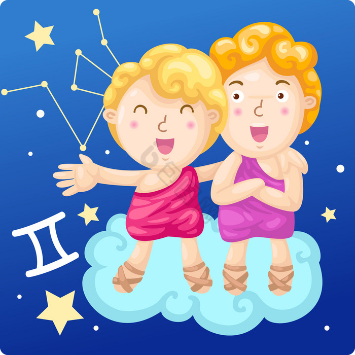 星座迹象双子座插图图片