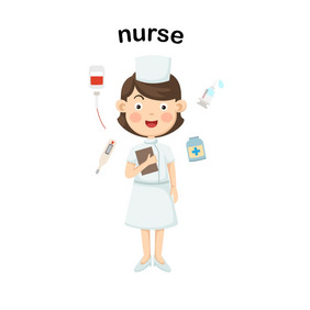 职业护士向量插图