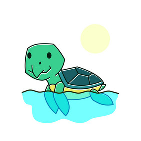 有趣的乌龟乌龟游泳海异国情调的爬行动物