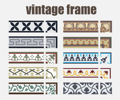 古董瓷砖模式古董无缝的设计向量插图