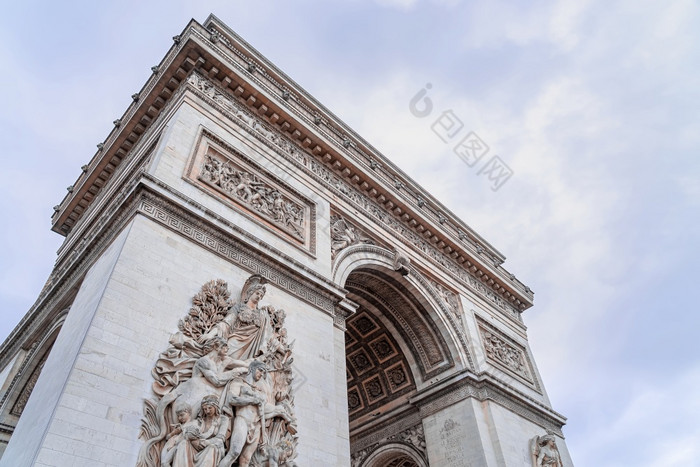 美丽的视图的弧凯旋门秋天城市巴黎法国美丽的视图的弧凯旋门秋天城市巴黎法国