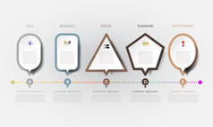 infographics行和形式与图标和选项业务概念空白空间为内容时间轴信息图过程横幅模板元素图表书封面印刷设计步骤