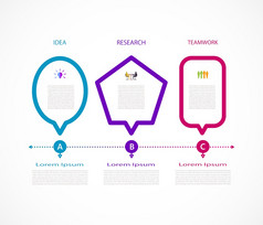 infographics现代设计形式与图标和选项业务概念空白空间为内容时间轴信息图步骤过程横幅模板元素图表演讲打印向量