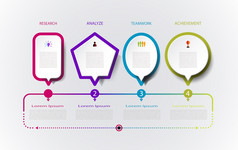 infographics现代设计形式与图标和选项业务概念空白空间为内容时间轴信息图步骤过程横幅模板元素图表演讲打印向量