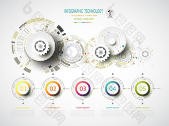infographics<strong>模板技术</strong>齿轮轮工程电路董事会向量插图数字<strong>创新</strong>设计色彩斑斓的电路董事会业务概念与选项摘要背景