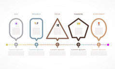 infographics设计现代形式与图标和选项业务概念空白空间为内容时间轴信息图步骤过程横幅模板元素图表演讲打印向量