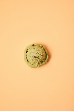 绿色茶冰奶油柔和的背景绿色茶冰奶油橙色背景