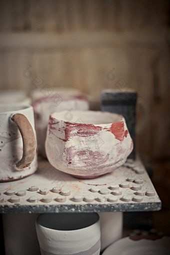 粘土杯子窑为发射陶器陶器工作室粘土杯子窑为发射陶器