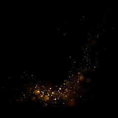 黄金闪闪发光的明星光和散景魔法灰尘摘要背景元素为你的产品