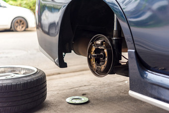 鼓刹车和石棉刹车垫rsquo部分车使用为停止的车为安全后轮这新备用部分为修复车车库鼓刹车和石棉刹车垫车车库