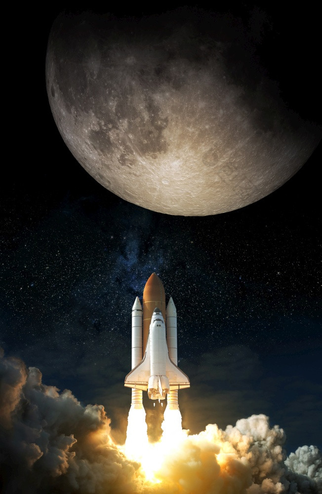 空间航天飞机需要从的月亮元素这图像有家具的已开启