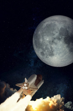 空间航天飞机需要从的月亮元素这图像有家具的已开启