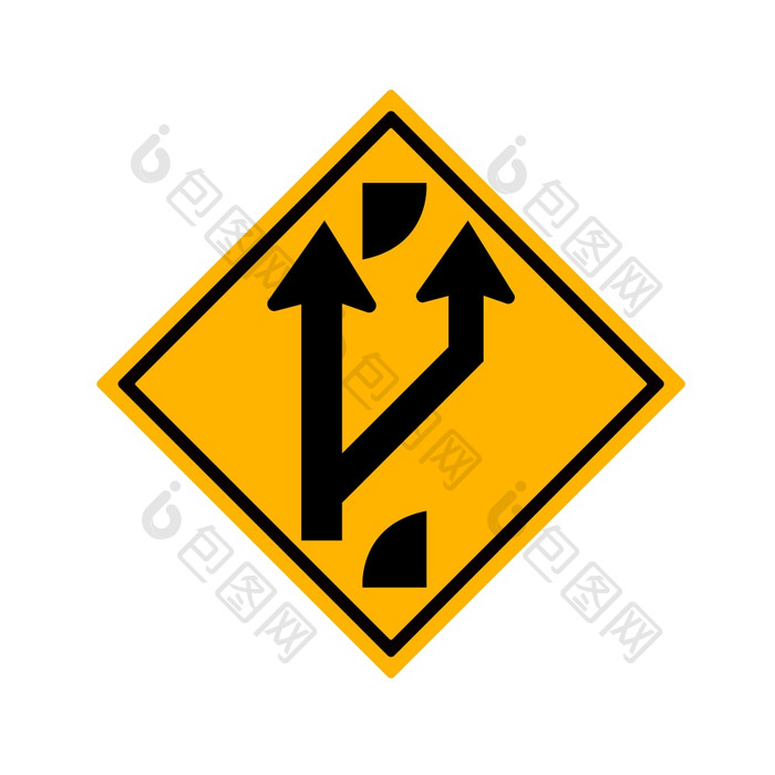 指示叉状的路之前交通路标志