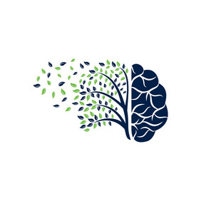 现代大脑树标志设计