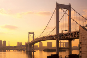 彩虹桥和天际线台场东京关东地区本州日本
