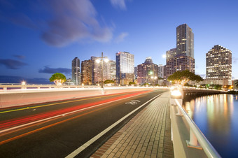 brickell温泉关键开车和建筑brickell温泉区迈阿密佛罗里达美国