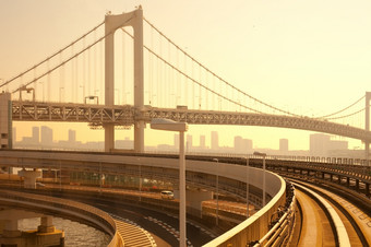 访问彩虹桥从yurikamome单轨行台场东京关东地区本州日本