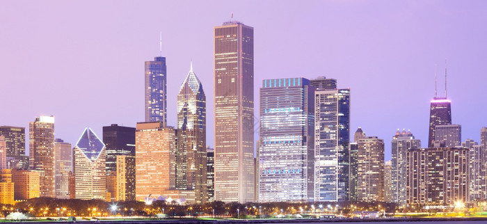 市中心城市天际线芝加哥伊利诺斯州美国图片