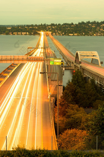 荷马哈德利纪念桥在湖华盛顿西雅图大都会区域华盛顿华盛顿状态美国