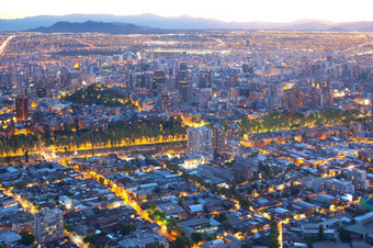 全景视图市中心和他们社区的前景<strong>圣地亚哥</strong>智利