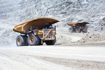 巨大的转储卡车开放坑铜我的北部智利