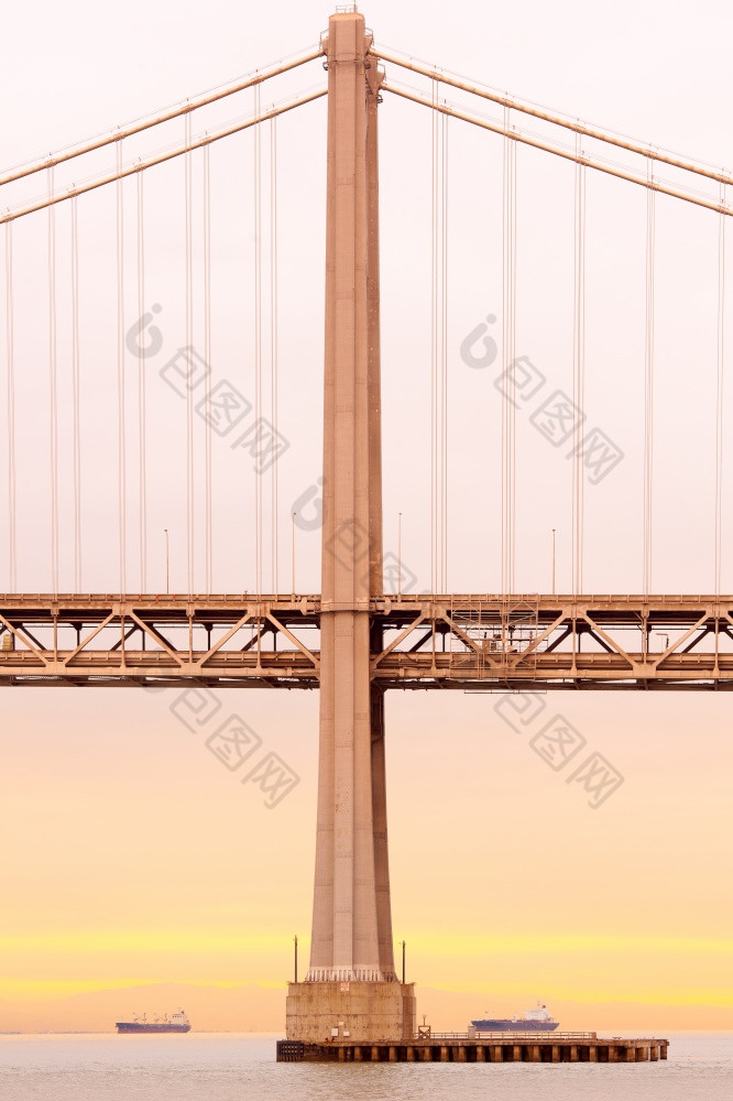 细节三-旧金山-奥克兰湾桥日落三旧金山加州美国