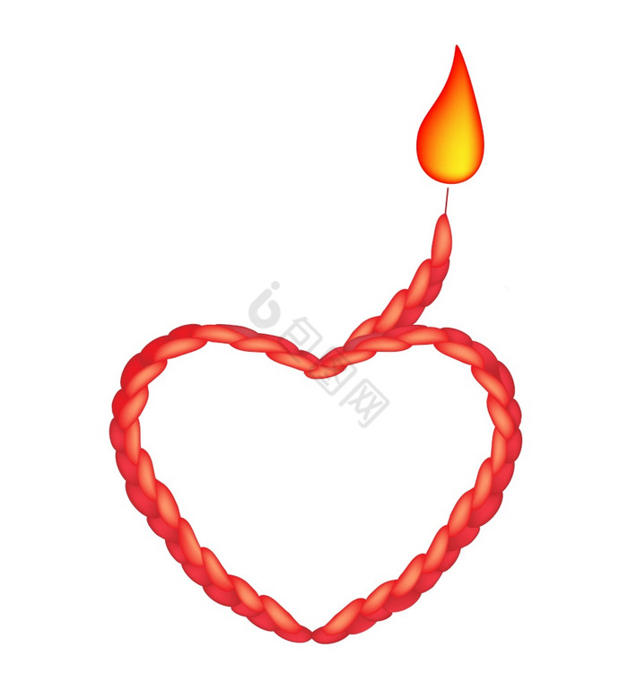 爱火火焰美丽的系结心形状使绳子图片