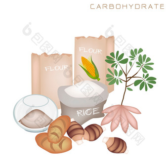 各种各样的种类碳水化合物食物改善营养摄入和健康好处碳水化合物一个的主要类型营养物质图片