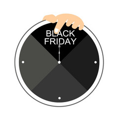 购买时间的最后期限时钟为开始黑色的星期五购物季节孤立的白色背景