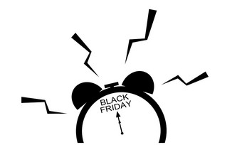 购买时间的最后期<strong>限时</strong>钟为开始黑色的星期五购物季节孤立的白色背景