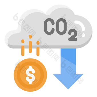 碳信贷现代概念图标为网站<strong>应用</strong>程序presentaion摩天观景轮宣传册等