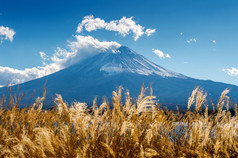 富士山和河口湖湖秋天日本