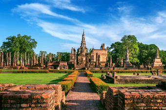 佛雕像和什么Mahathat寺庙的区素历史公园什么Mahathat寺庙联合国教科文组织世界遗产网站泰国