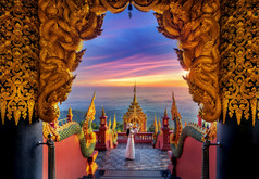 旅游取照片什么phra那二phra陈寺庙lampang省泰国
