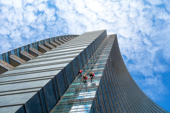 米兰意大利9月集团<strong>登山家</strong>服务为窗户清洁摩天大楼建筑
