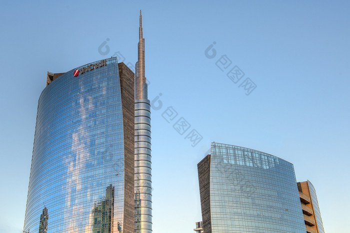 4月新区域大门新的米兰意大利立即后完成的作品的现代的名字的大门新的与的细节的塔单信用准备好了为世博会