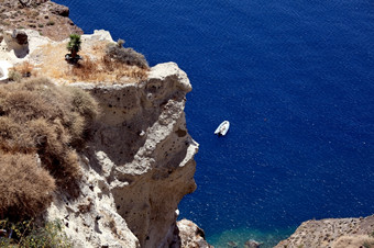 悬崖而且海以上视图aio圣托里尼岛岛基克拉迪群岛岛屿爱琴海海希腊悬崖而且海以上视图圣托里尼岛岛
