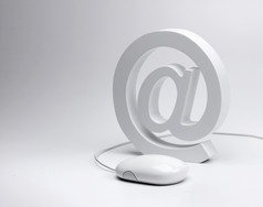 电子邮件概念标志电子邮件象征和电脑鼠标电子邮件标志和电脑鼠标