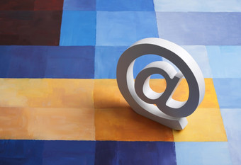 现实的电子邮件标志块信电子邮件象征电子邮件标志色彩斑斓的背景