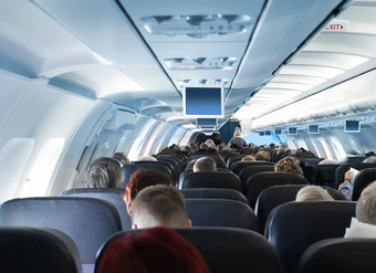 开销视图乘客旅行飞机小屋室内经济类乘客飞机小屋室内