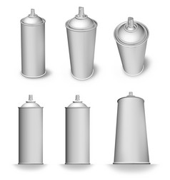 空白喷雾气溶胶可以瓶各种各样的角白色背景孤立的空白气溶胶可以变化