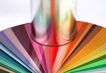 油漆锡可以容器反映了颜色样本图表光谱锡可以反映颜色样本图表