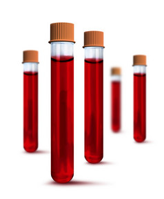 测试管完整的血为医疗实验室分析和电晕病毒测试孤立的白色背景